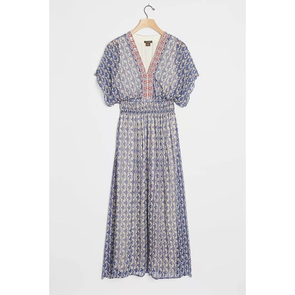 Vineeet Bahl for Anthroplogie Oda Embroidered Maxi Dress Size 00P